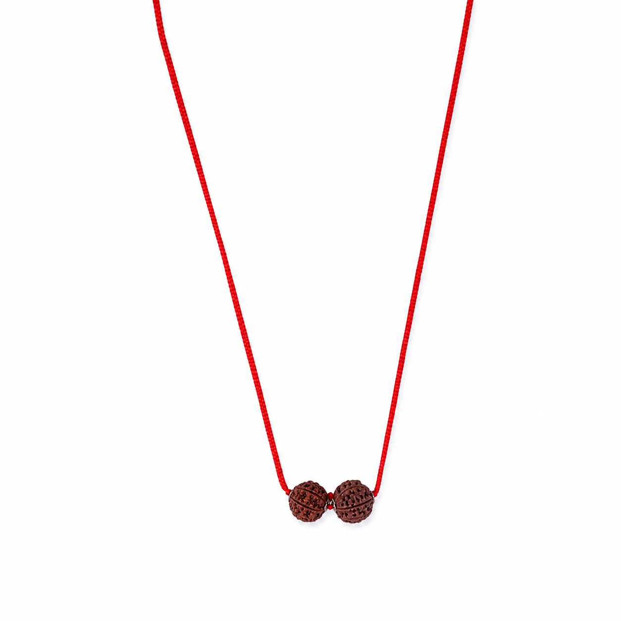 Natural 2 Mukhi Rudraksha Necklace | Sacred Red Thread | Original Rudraksha for Harmony & Peace - Image 5