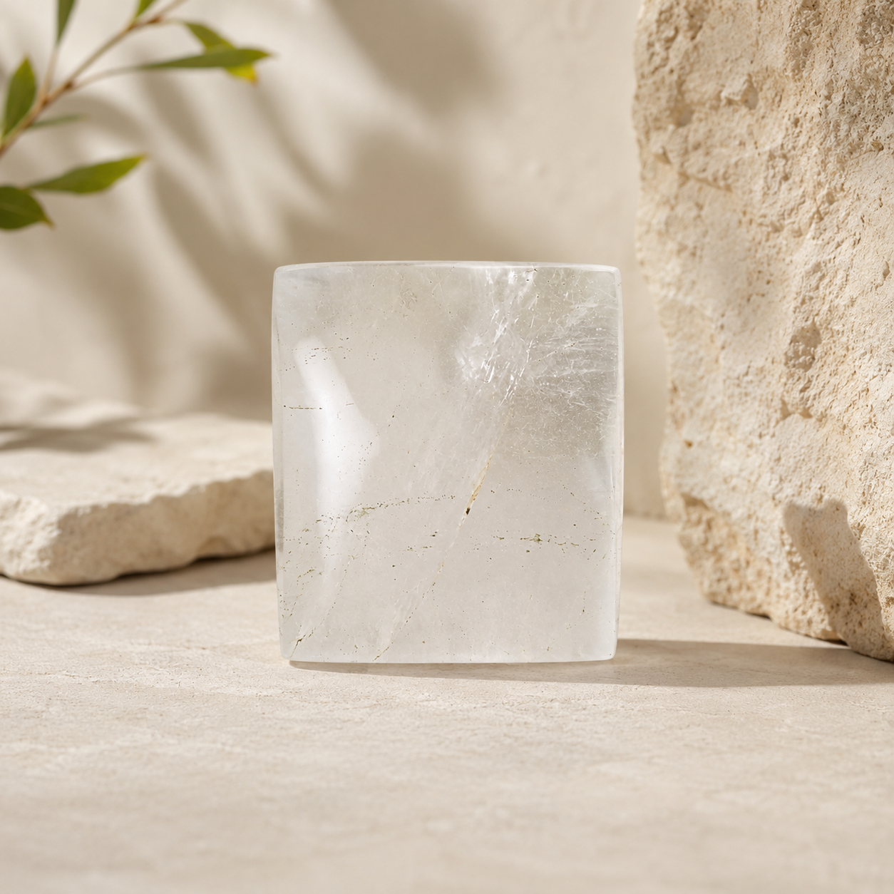Natural Clear Quartz Square Cabochon Gemstone | Polished Healing Crystal | Loose Stone for Jewelry Making & Crystal Healing