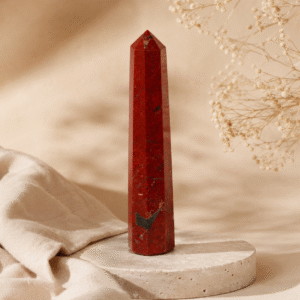 Natural Red Jasper Crystal Tower | Polished Obelisk Healing Stone | Energy Generator Wand | Meditation & Reiki Crystal