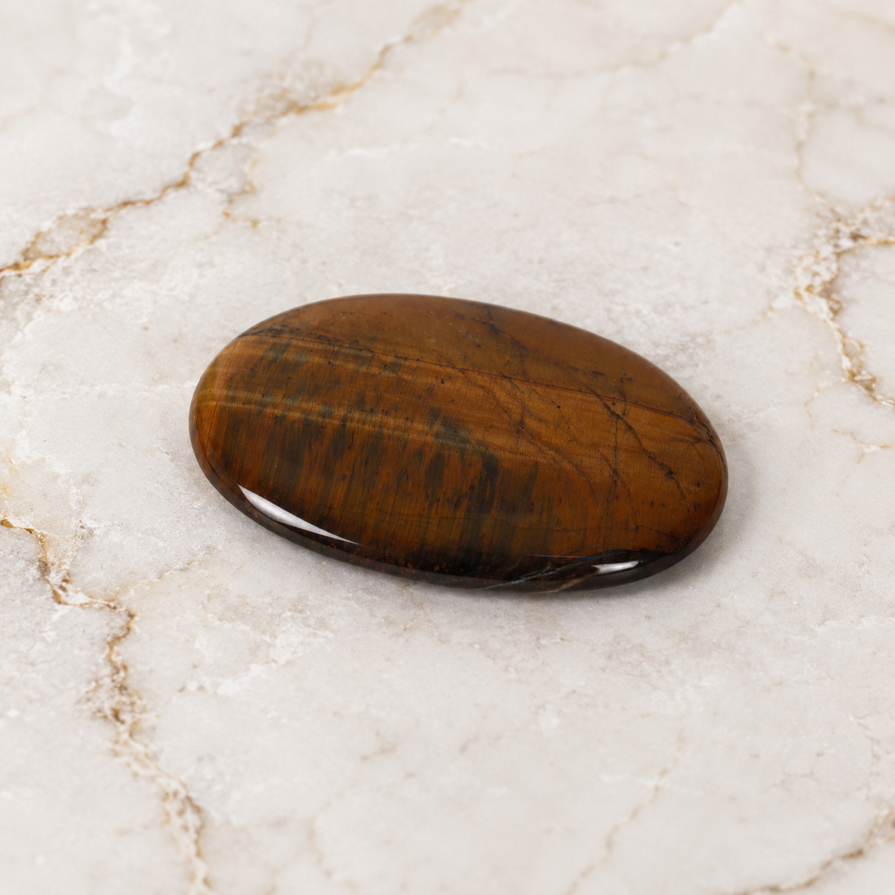 Natural Tiger Eye (Tiger's Eye) Gemstone – Premium Oval Cabochon | Certified Healing & Astrological Stone - Image 3