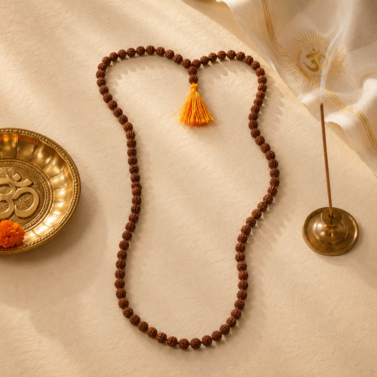 Natural 108 Beads Rudraksha Mala for Meditation, Japa & Spiritual Healing - Image 4