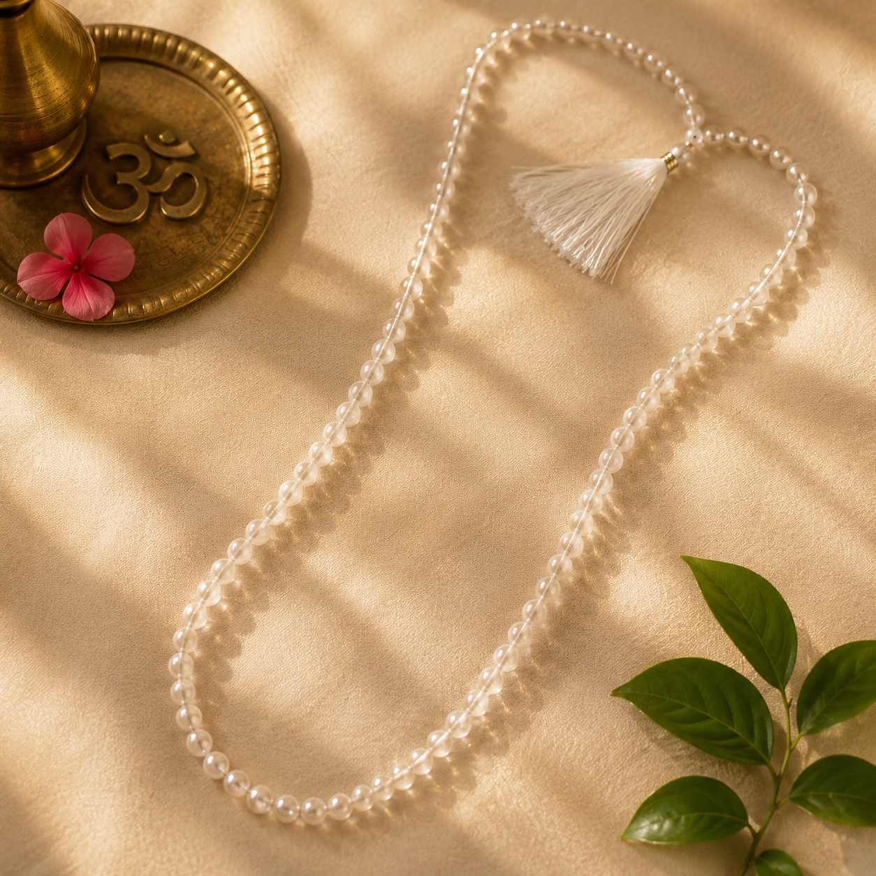 premium Natural Crystal (Sphatik) Mala, perfect for meditation, prayer, and enhancing spiritual energy. - Image 3