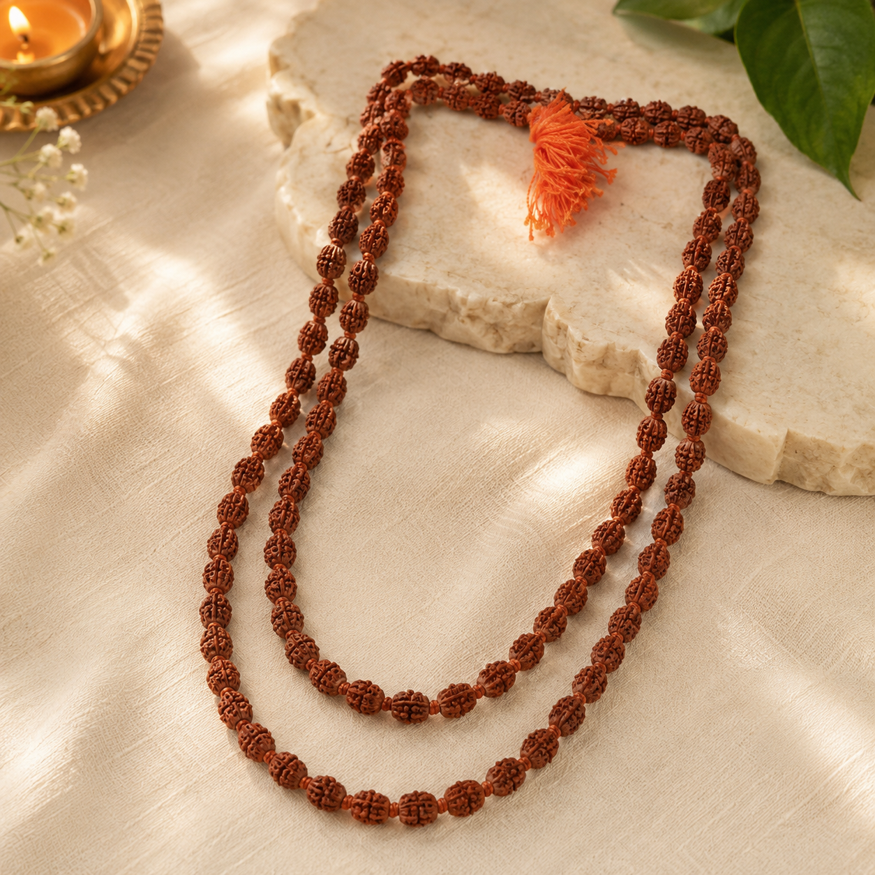 Premium Natural Rudraksha Japa Mala (108+1 Beads) – Handcrafted Prayer & Meditation Mala - Image 4