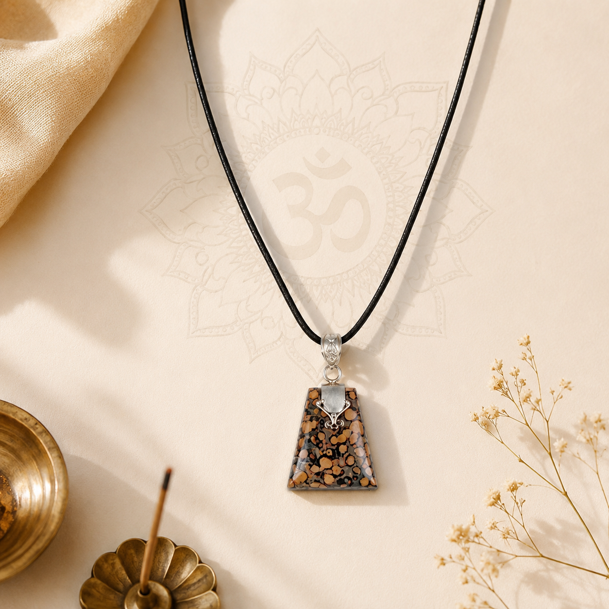 Premium Natural Leopard Skin Jasper Pendant Necklace - Image 4
