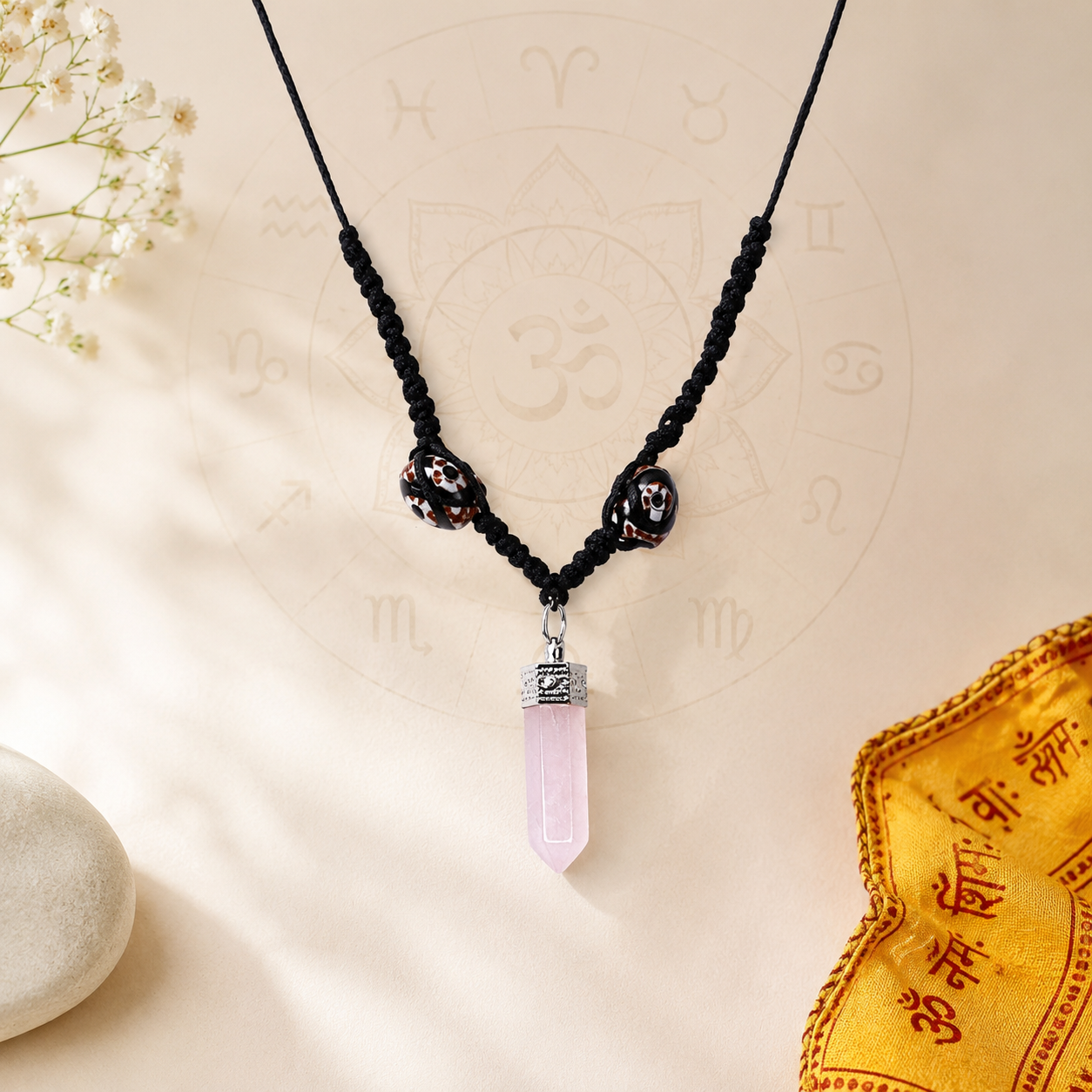 Premium Natural Rose Quartz Crystal Point Pendant Necklace - Image 4
