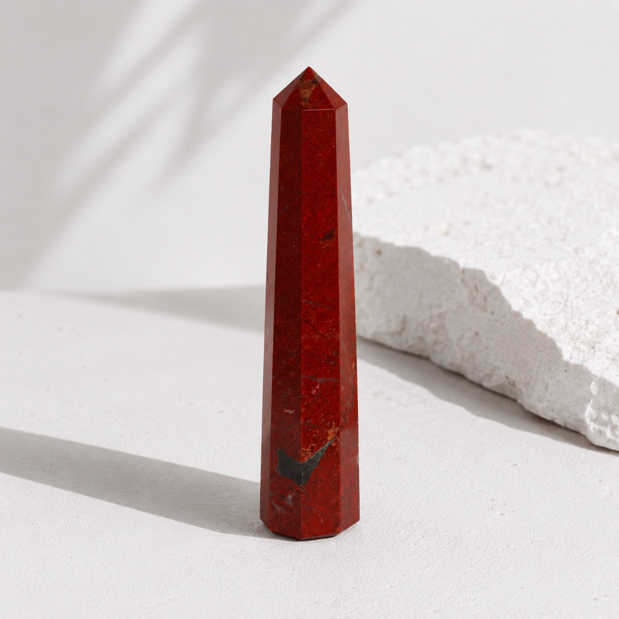 Natural Red Jasper Crystal Tower | Polished Obelisk Healing Stone | Energy Generator Wand | Meditation & Reiki Crystal - Image 3