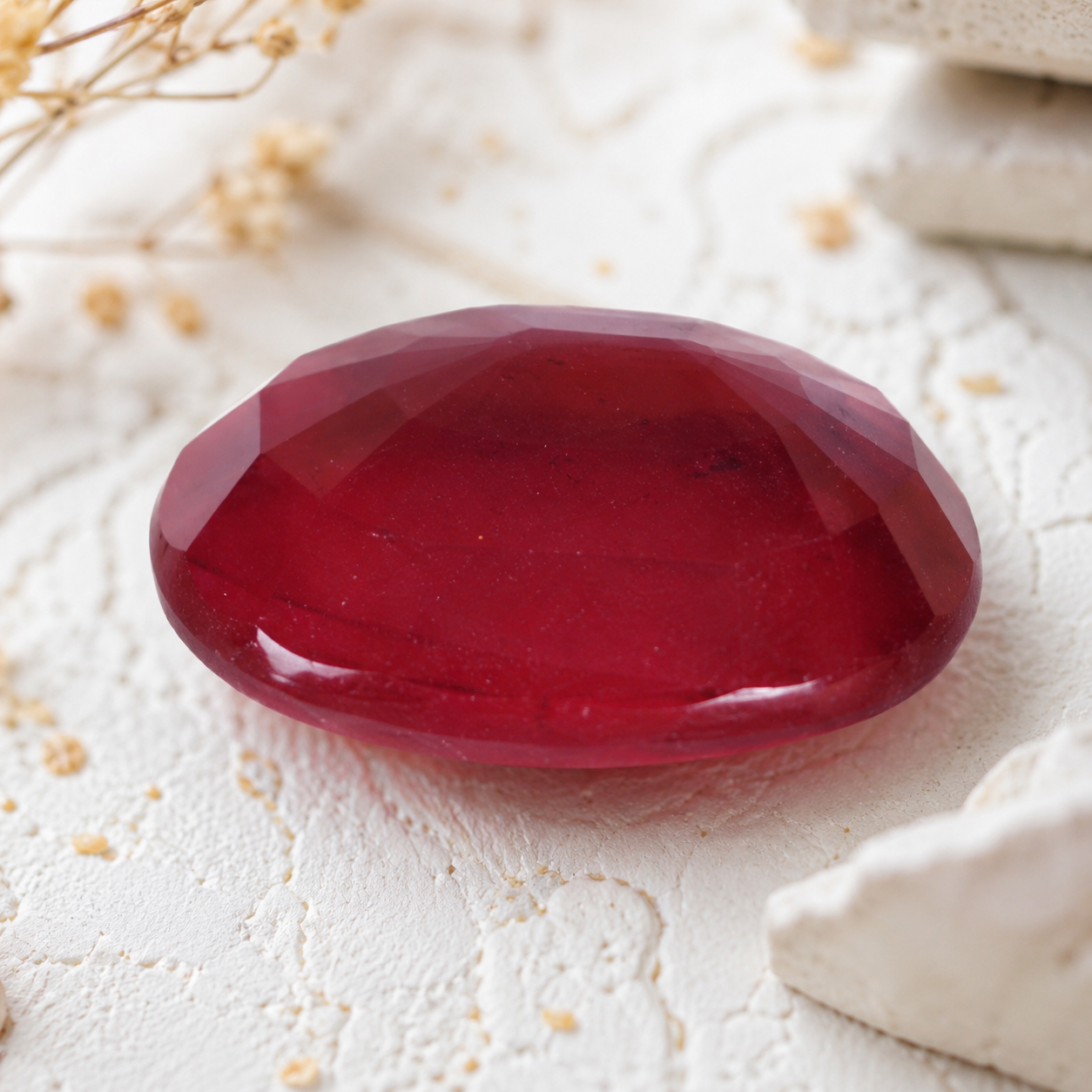 Natural Ruby (Manik) Gemstone – Certified Oval Mixed Cut Loose Gemstone | 3.89 Carat