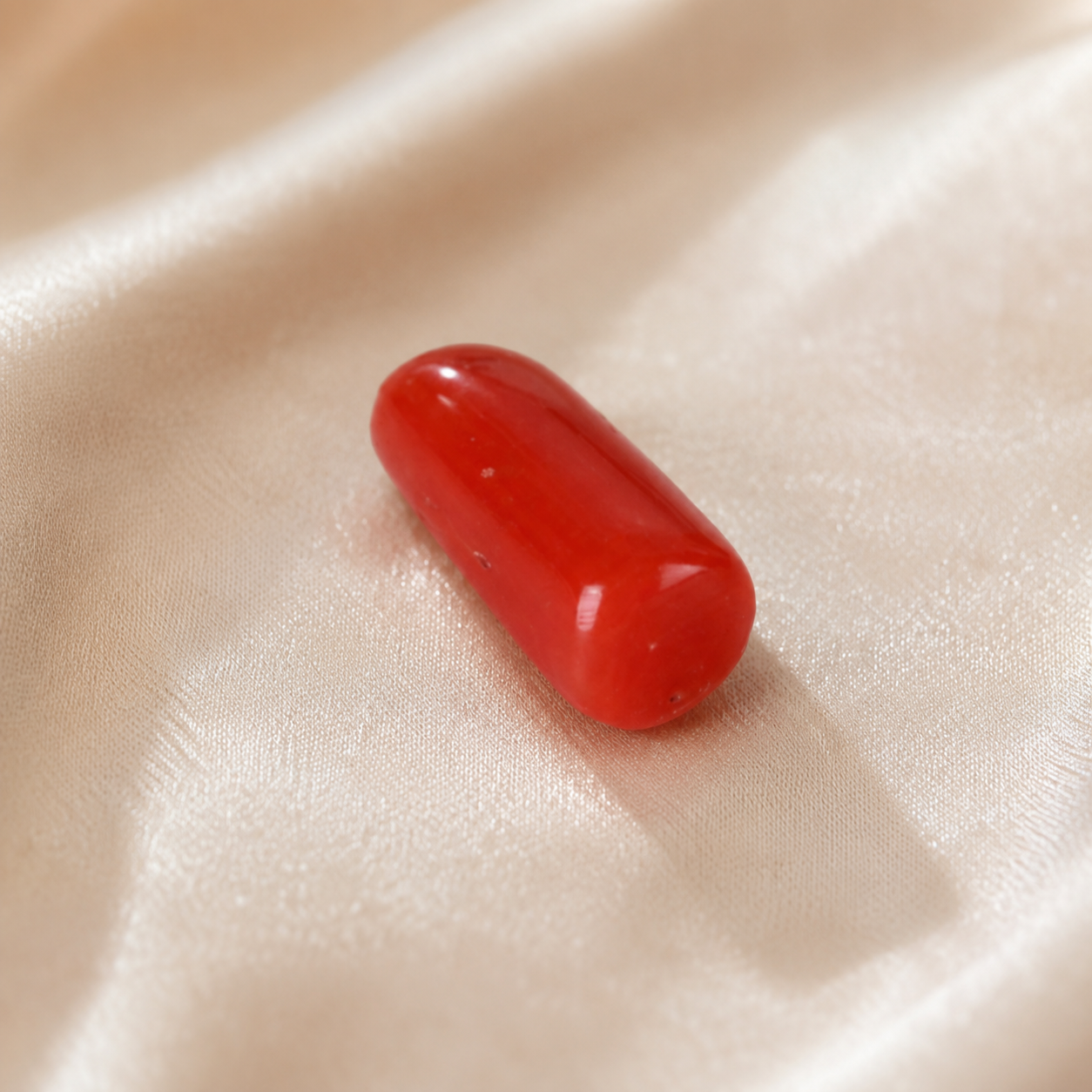Premium 7.46 Cts Certified Natural Coral (Moonga) Rectangular Cabochon