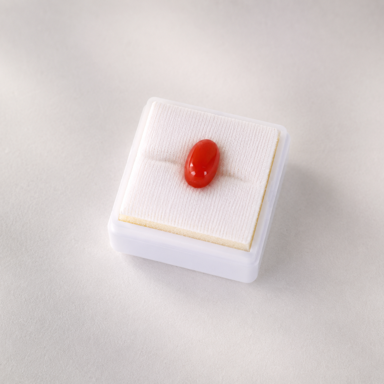 Natural Red Coral (Moonga) Oval Cabochon Gemstone | Certified Astrological Gemstone - Image 2