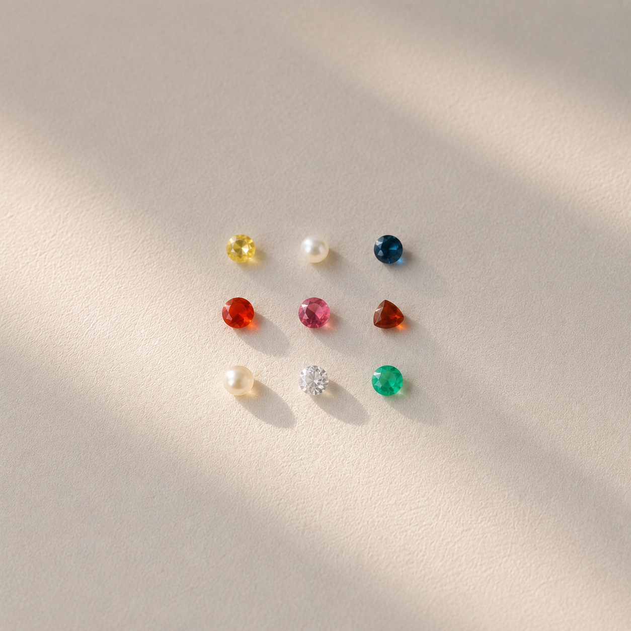 Natural Navratna Gemstone Set – 9 Sacred Astrological Gemstones | Certified Vedic Navagraha Collection