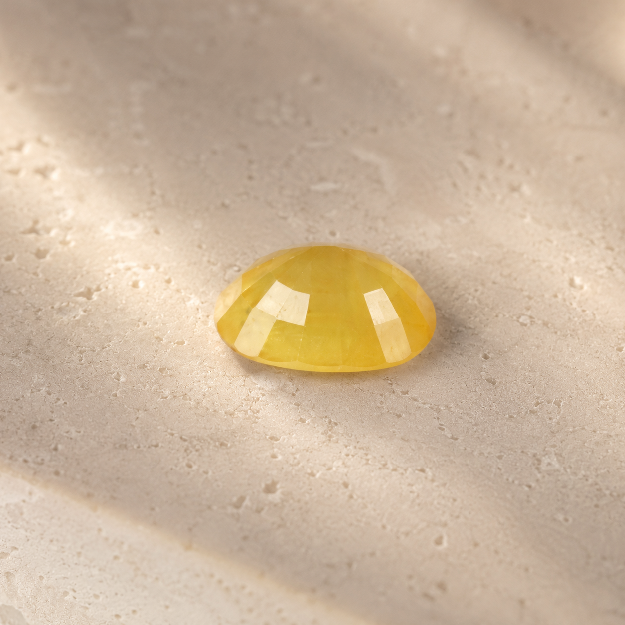 IGLI Certified Natural Yellow Sapphire (Pukhraj) – 3.47 Carats | Oval Mixed Cut | Natural Corundum Gemstone