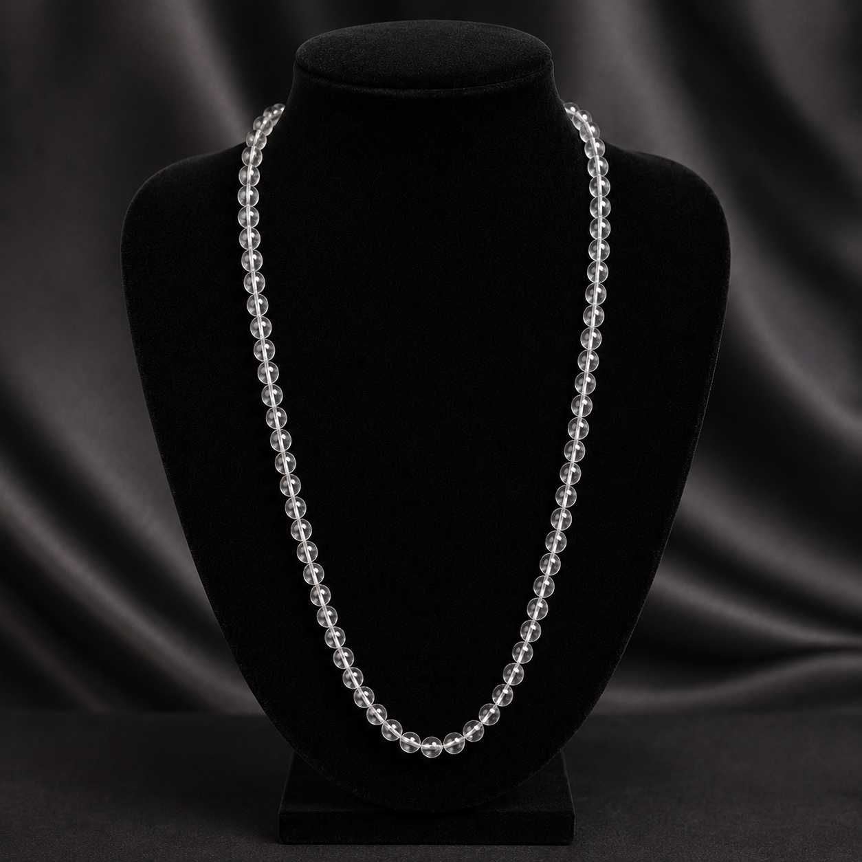 premium Natural Crystal (Sphatik) Mala, perfect for meditation, prayer, and enhancing spiritual energy.