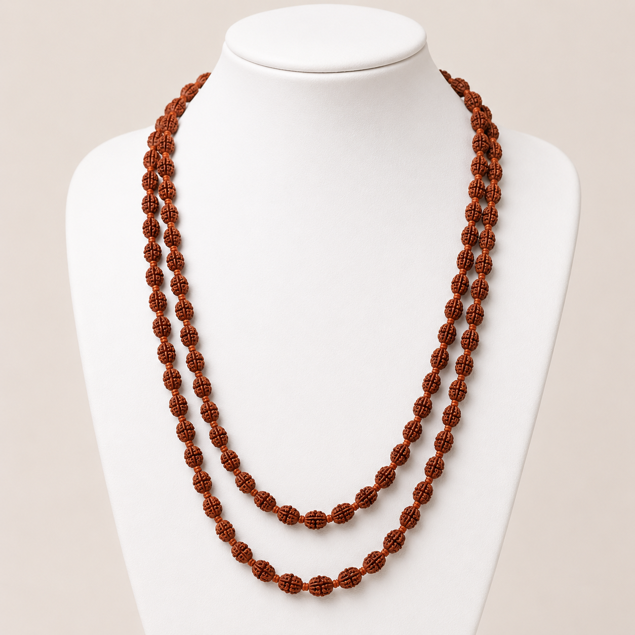 Premium Natural Rudraksha Japa Mala (108+1 Beads) – Handcrafted Prayer & Meditation Mala