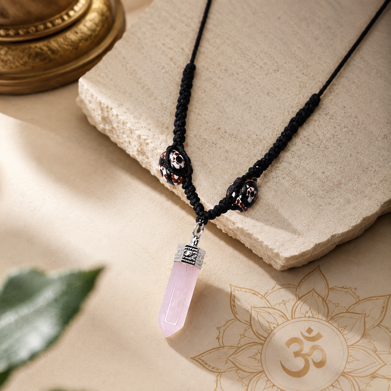 Premium Natural Rose Quartz Crystal Point Pendant Necklace - Image 3