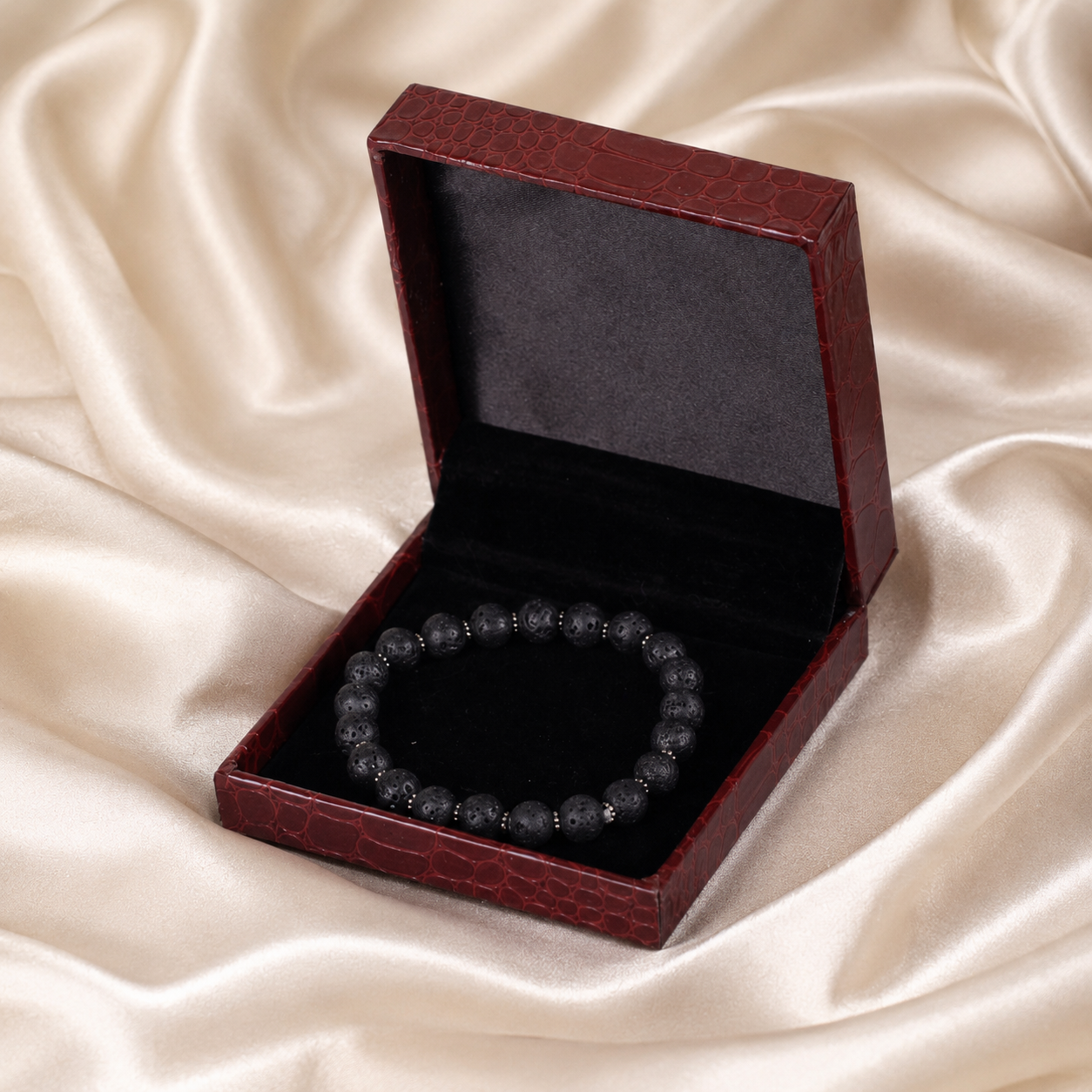 Natural Black Lava Stone Bracelet | Handmade Healing & Grounding Gemstone Bracelet - Image 4