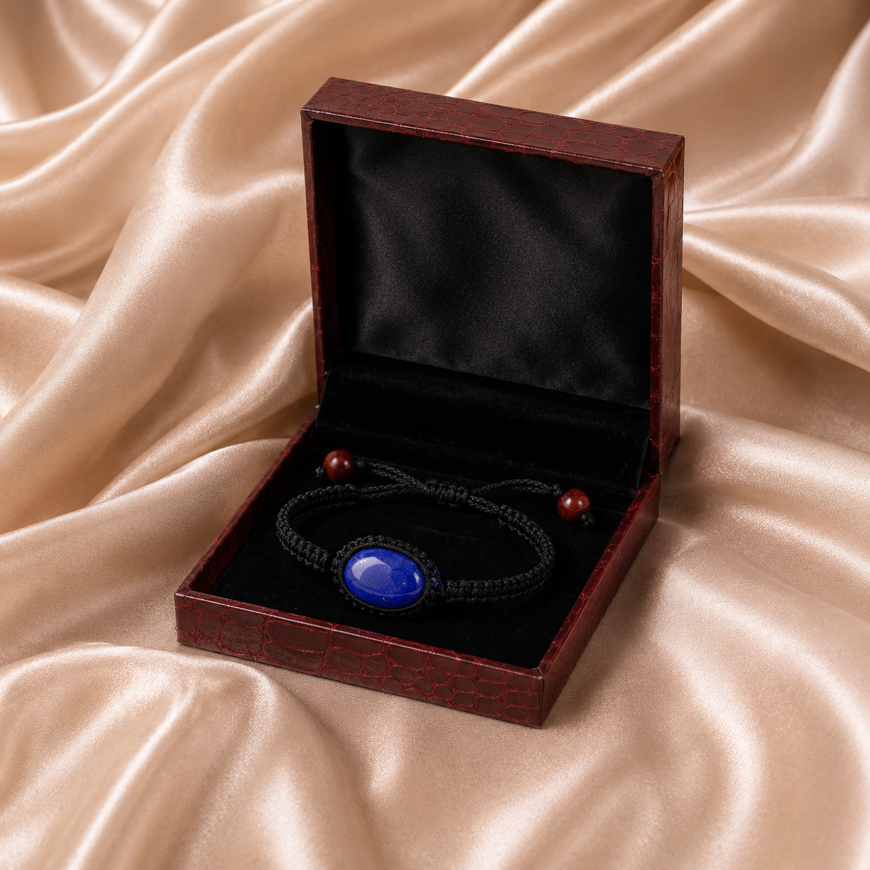 Natural Lapis Lazuli Adjustable Bracelet | Handmade Wisdom & Spiritual Healing Bracelet - Image 4