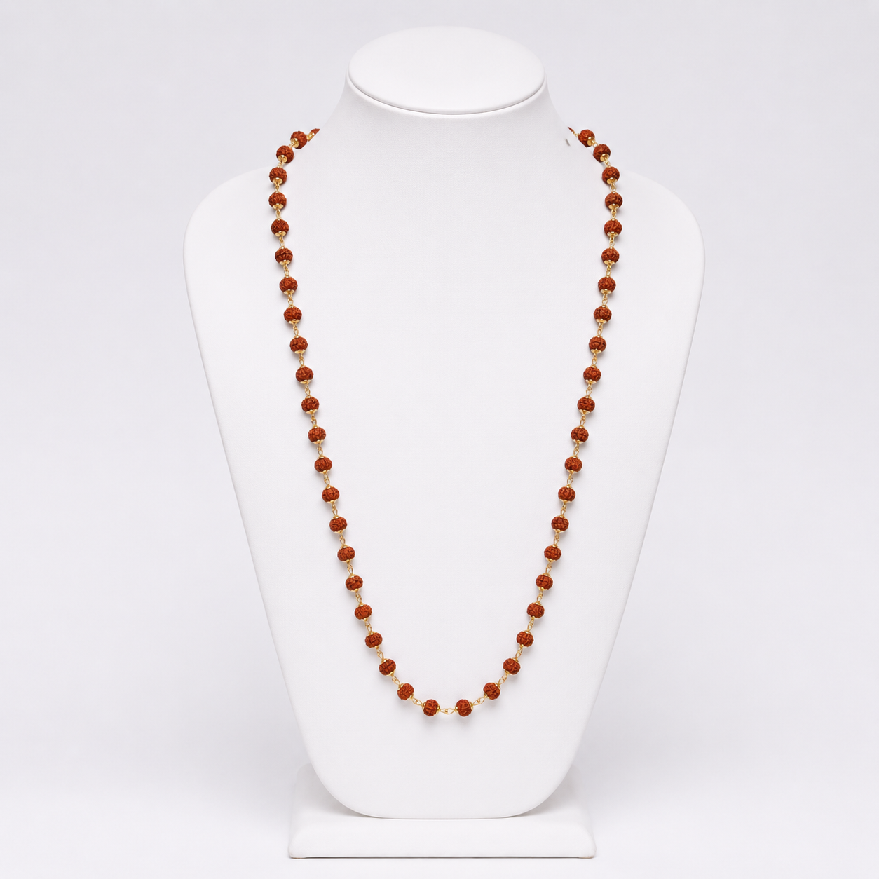 Natural 5 Mukhi Rudraksha Mala (54 Beads) – Certified Rudraksha Prayer Necklace