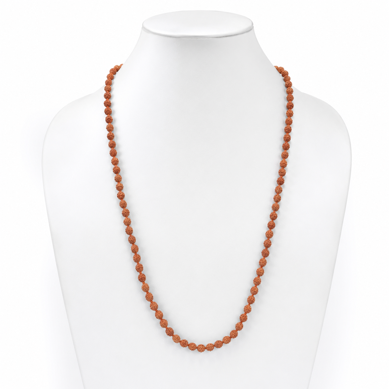 Natural 5 Mukhi Rudraksha Mala (6 mm) | Certified Rudraksha Prayer Beads for Meditation, Japa & Spiritual Healing