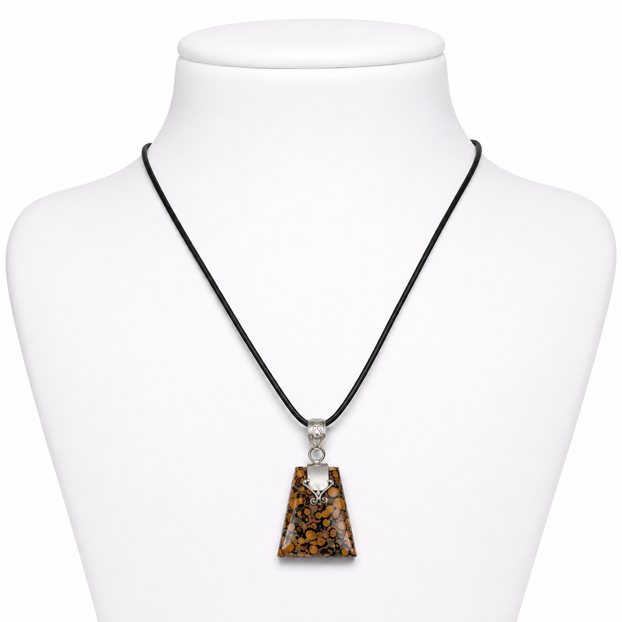 Premium Natural Leopard Skin Jasper Pendant Necklace