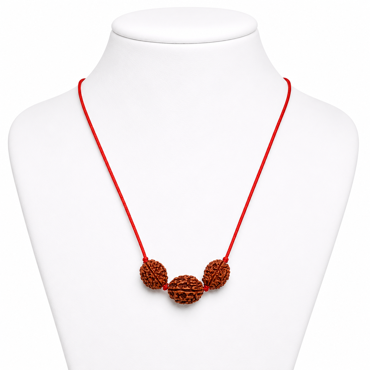 Natural 3 Mukhi Rudraksha Bracelet | Sacred Red Thread | Original Nepali/Indonesian Rudraksha (Specify Origin)