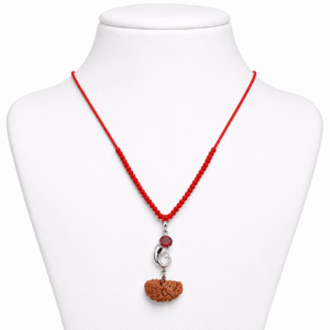 Natural 8 Mukhi Rudraksha Pendant Necklace | Sacred Red Thread | Original Rudraksh