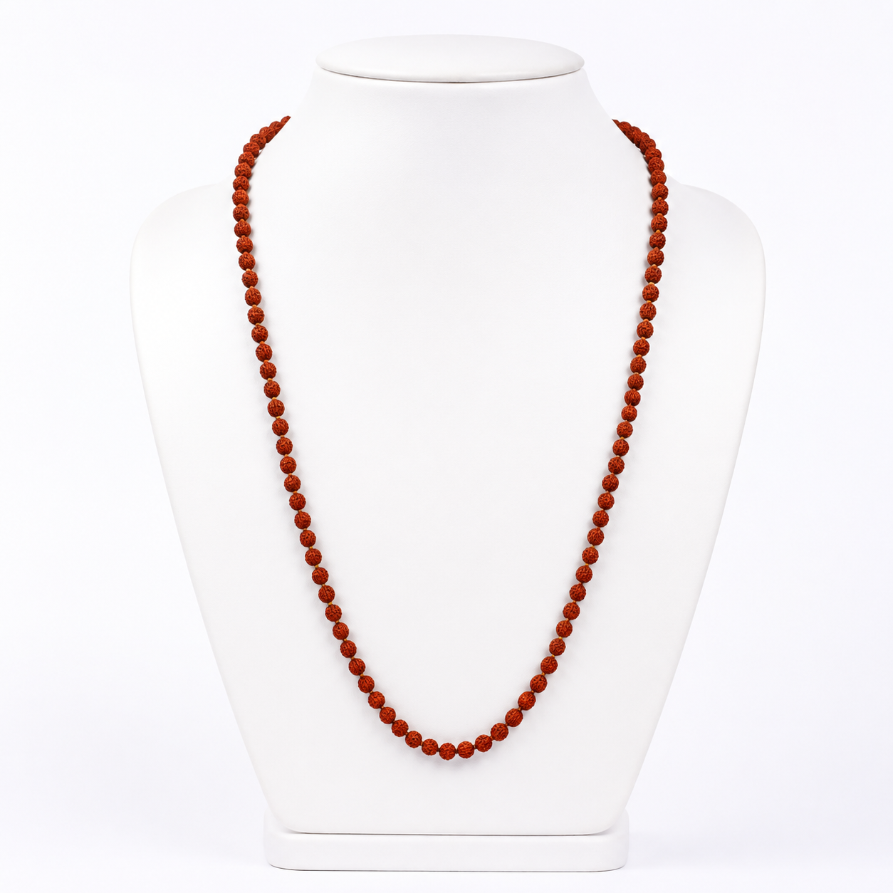 Natural 5 Mukhi Rudraksha Mala (108 Beads) – Certified Original Rudraksha Prayer Necklace