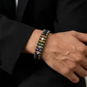 Natural 7 Chakra Healing Bracelet | Black Onyx Multi-Stone Energy Bracelet - Image 3
