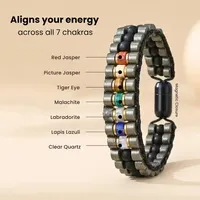 Natural 7 Chakra Healing Bracelet | Black Onyx Multi-Stone Energy Bracelet - Image 6