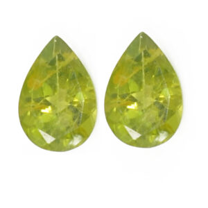 Natural Peridot Gemstone Pair 3.29 Ct – Pear Mix Cut Yellow Green Peridot