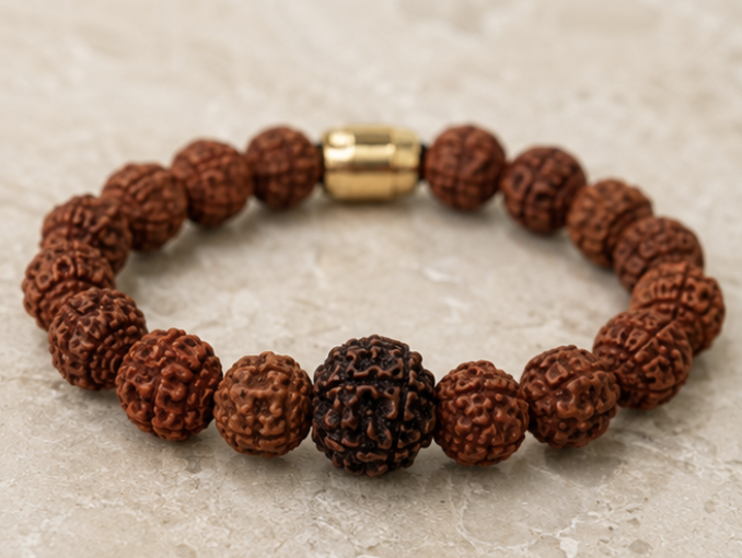Rudraksh Bracelet | 18 Carats | Natural Spiritual Beaded Bracelet - Image 3