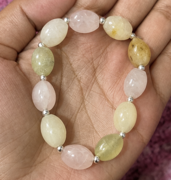 Mixed Crystal Bracelet | 27 Carats | Natural Crystal Beaded Bracelet - Image 2