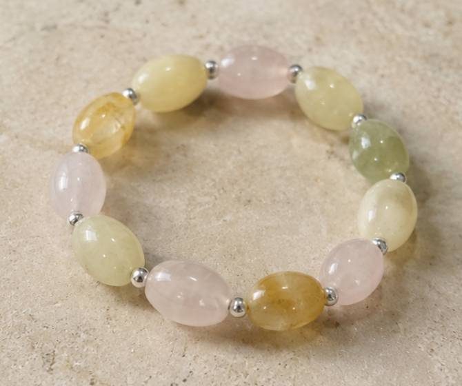 Mixed Crystal Bracelet | 27 Carats | Natural Crystal Beaded Bracelet