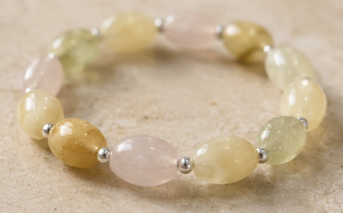 Mixed Crystal Bracelet | 27 Carats | Natural Crystal Beaded Bracelet - Image 4