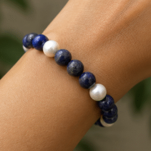 Lapis Lazuli & Moonstone Bracelet | 14 Carats | Natural Gemstone Bracelet
