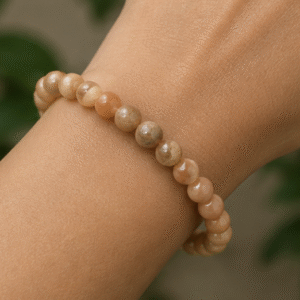 Peach Moonstone Bracelet | 10 Carats | Natural Moonstone Beaded Bracelet