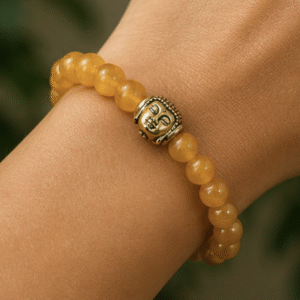 Yellow Citrine Bracelet with Buddha Bead | 14 Carats | Natural Crystal Bracelet