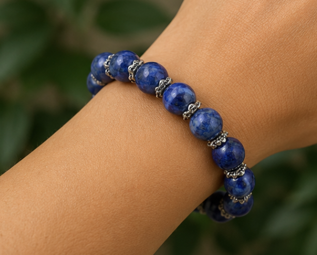 Lapis Lazuli Bracelet | 45 Carats | Natural Blue Gemstone Bracelet