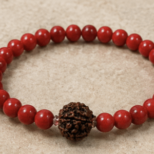 Red Coral & Rudraksh Bracelet | 12 Carats | Natural Gemstone & Rudraksh Bracelet