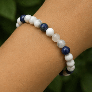 Howlite & Sodalite Bracelet | 13 Carats | Natural Gemstone Beaded Bracelet