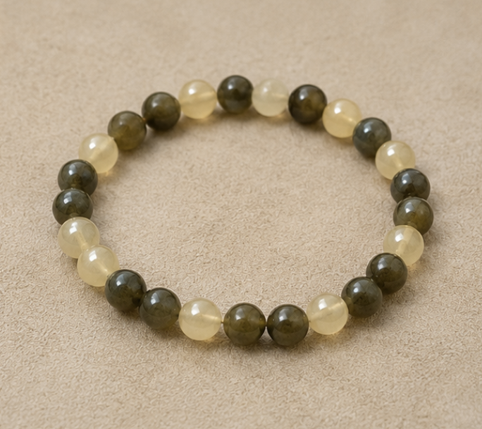 Labradorite & Citrine Bracelet | 11 Carats | Natural Crystal Beaded Bracelet - Image 3