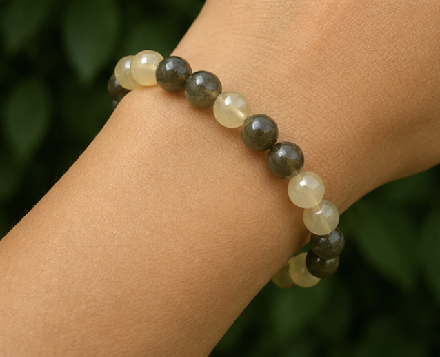 Labradorite & Citrine Bracelet | 11 Carats | Natural Crystal Beaded Bracelet